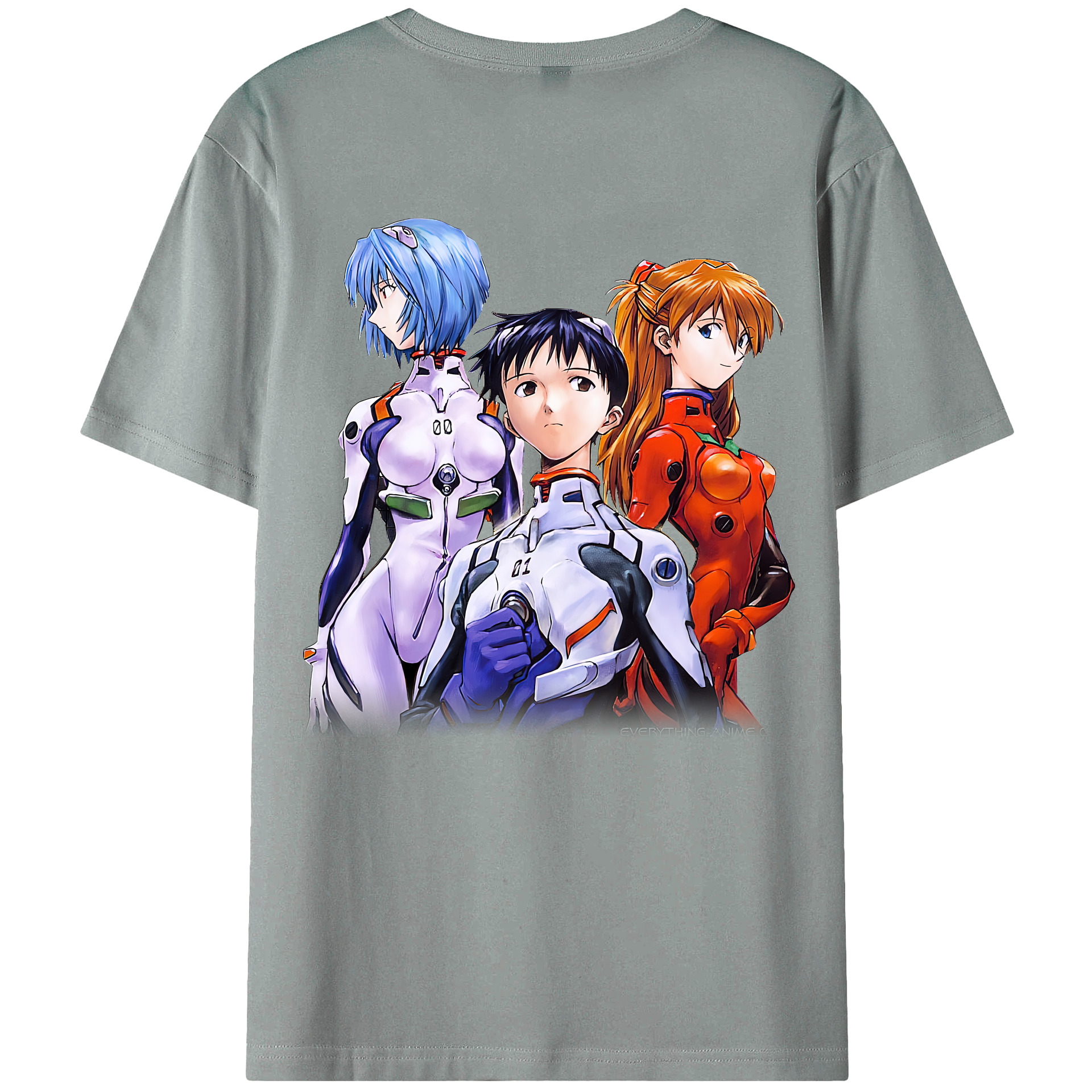（画像用） EVA 新世紀エヴァンゲリオン 綿100％ メンズ半袖Tシャツ（バックプリント） 通気性